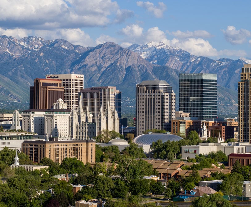 Salt Lake City - photo of city with mountains in the background