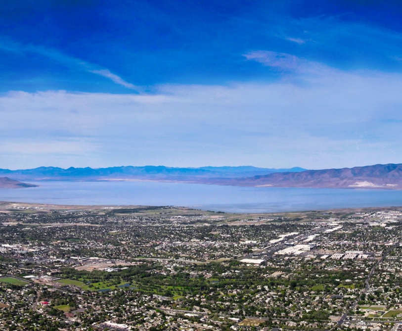American Fork, Utah - view of city and Utah Lake