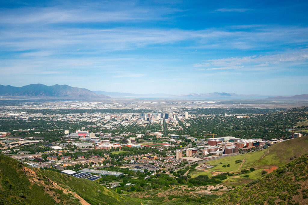 Salt Lake County image from above looking south towards Riverton