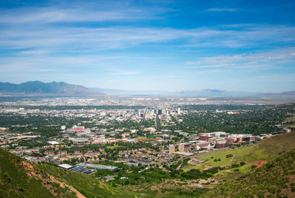 Salt Lake County image from above looking south towards Riverton